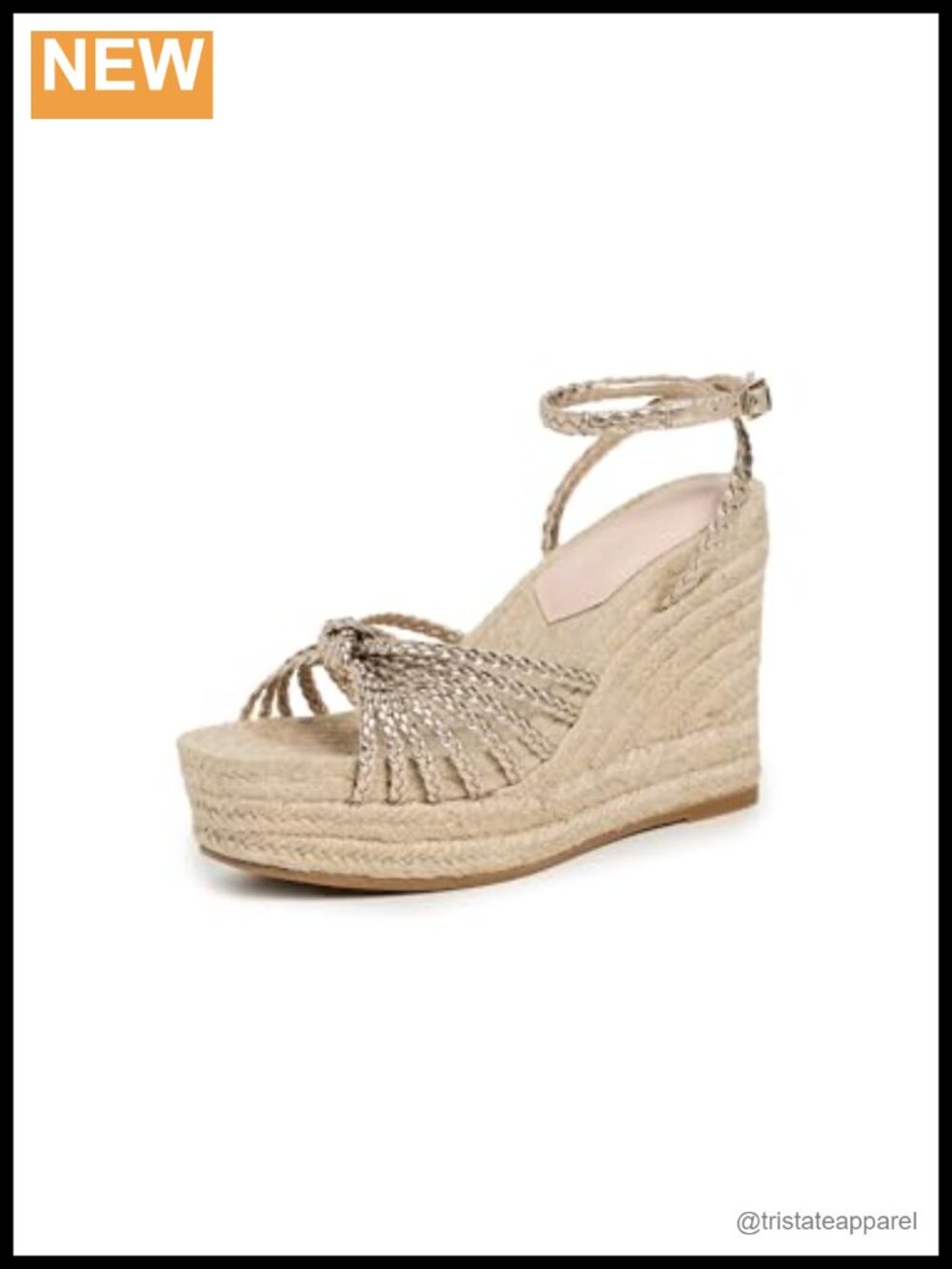 Loeffler Randall Pamela Mignon Knot Wedge Sandals 4in Heel